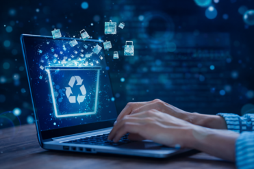 Illustration du Digital Cleanup Day : suppression de fichiers numériques sur un ordinateur pour réduire l’empreinte numérique
